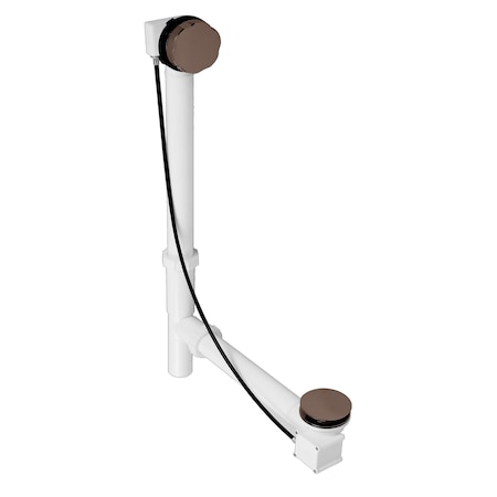 Westbrass Tubular 35" Cable Drive Bath Waste in Oil Rubbed Bronze D50P35TLE-12